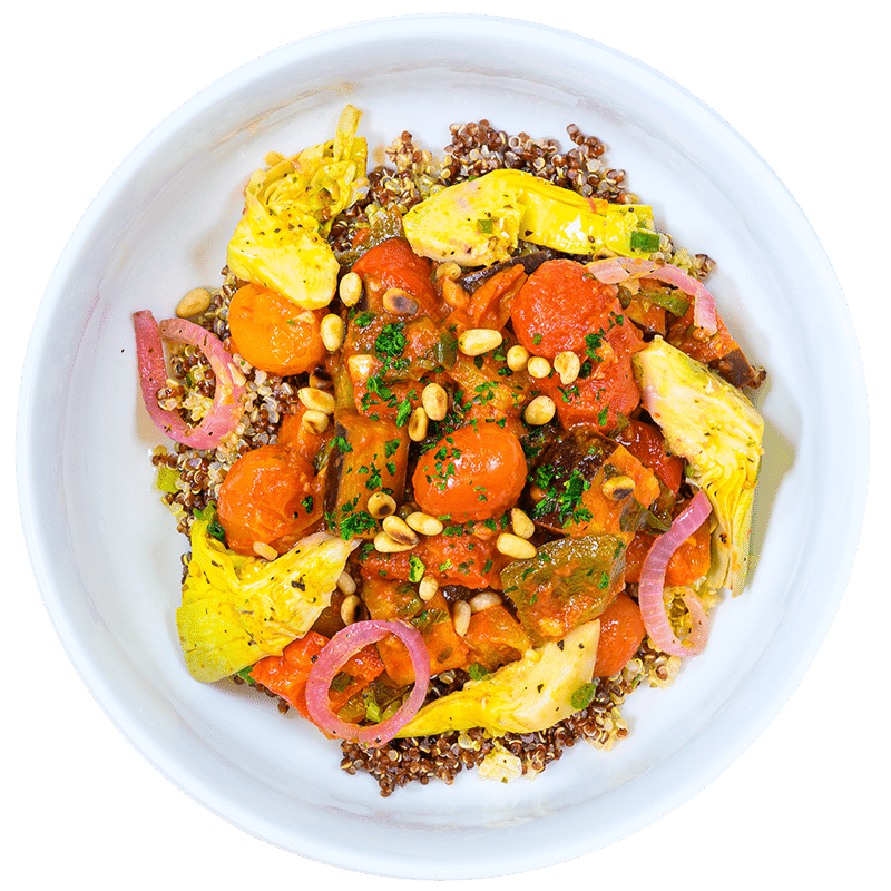 Vegan Caponata Quinoa Bowl